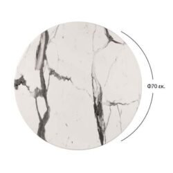 Επιφάνεια τραπεζιού werzalit Φ70 σε χρώμα white marble.<br />