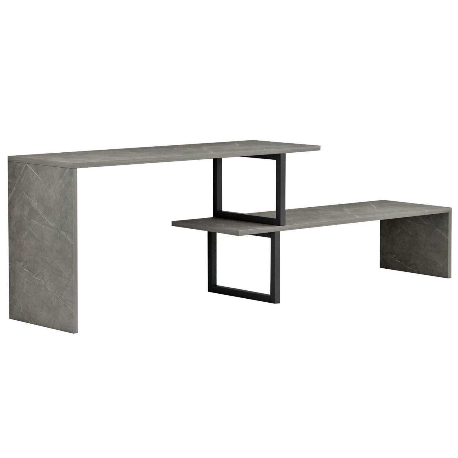 ΕΠΙΠΛΟ ΤΗΛΕΟΡΑΣΗΣ ΕΠΕΚΤ. BRIGGITE HM8892.11 ΜΕΛΑΜΙΝΗ GREY STONE TEXTURE 160x30x45Υεκ. - Image 3