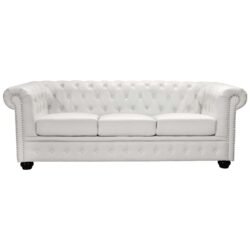 ΚΑΝΑΠΕΣ 3ΘΕΣΙΟΣ T.CHESTERFIELD HM3009.02 ΤΕΧΝΟΔΕΡΜΑ ΛΕΥΚΟ ΜΑΤ 208x90x73 εκ.