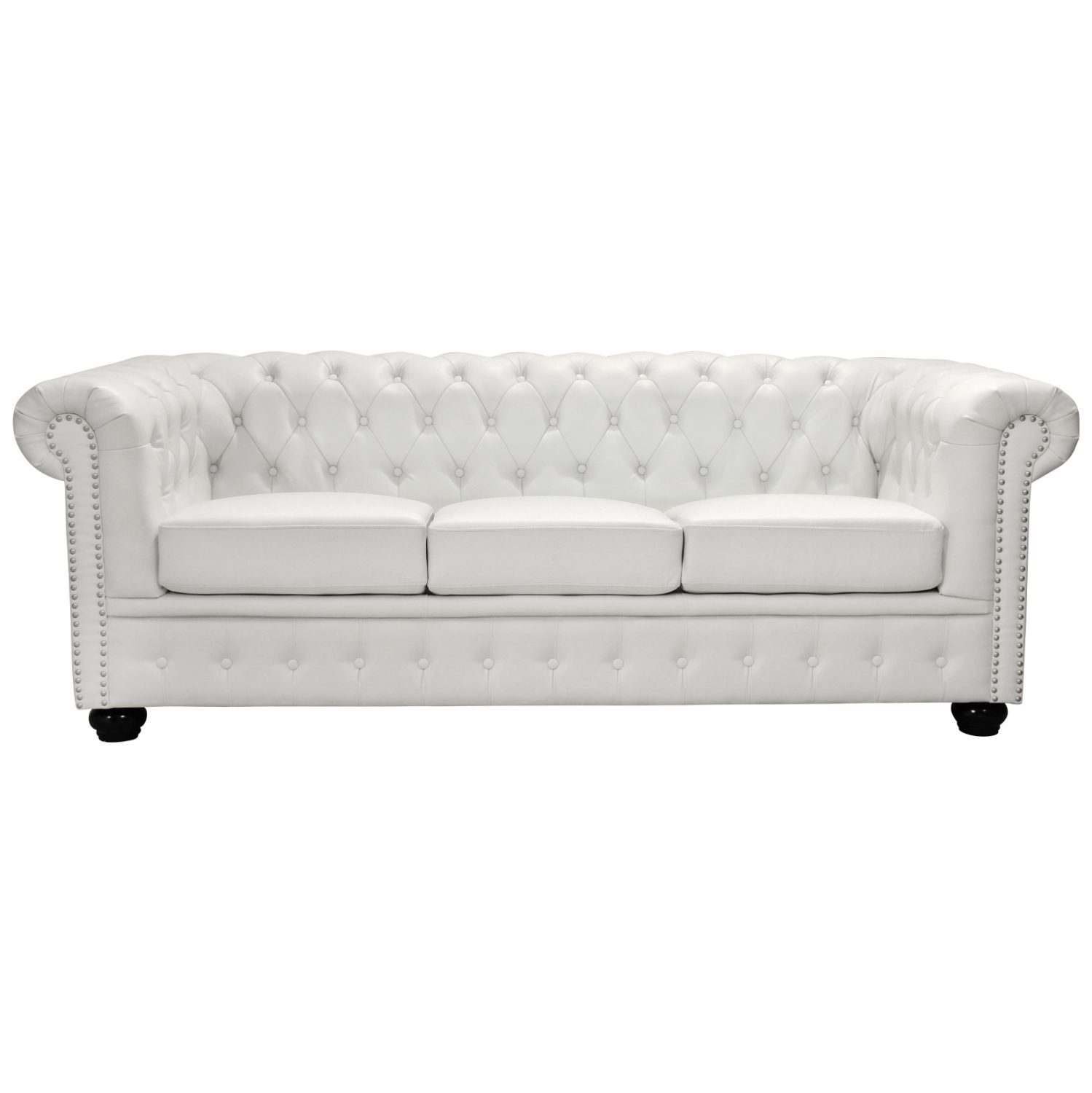 ΚΑΝΑΠΕΣ 3ΘΕΣΙΟΣ T.CHESTERFIELD HM3009.02 ΤΕΧΝΟΔΕΡΜΑ ΛΕΥΚΟ ΜΑΤ 208x90x73 εκ.