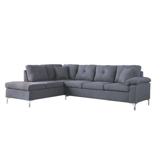 ΚΑΝΑΠΕΣ ΓΩΝΙΑ ΑΡΙΣΤΕΡΗ ZAILA HM3087L ΥΦΑΣΜΑ ΓΚΡΙ 282x197x90Υ εκ.