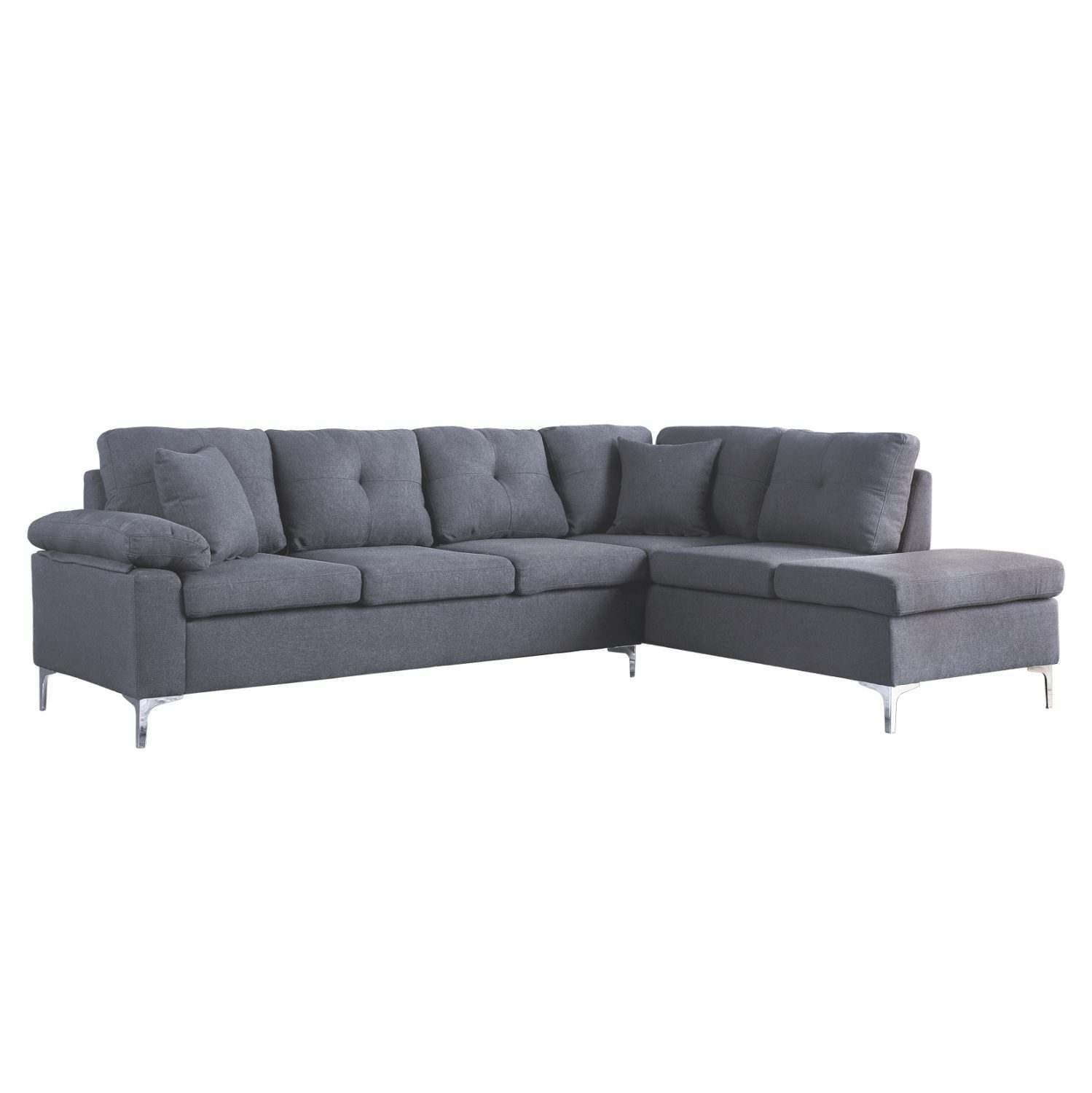 ΚΑΝΑΠΕΣ ΓΩΝΙΑ ΔΕΞΙΑ ZAILA HM3087R ΥΦΑΣΜΑ ΓΚΡΙ 282x197x90Y εκ.
