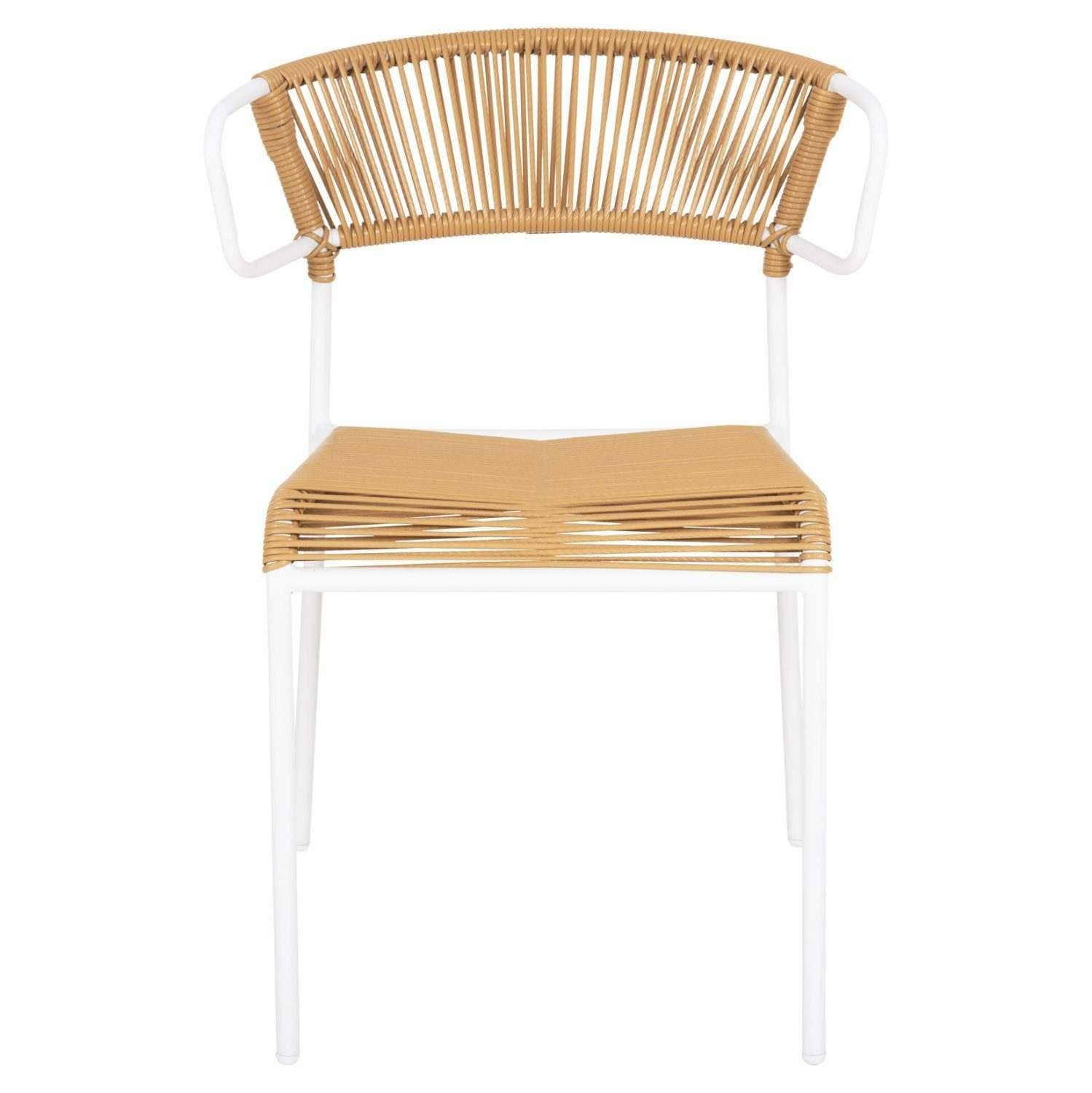 ΚΑΡΕΚΛΑ SUKI HM6053.01 ΜΕΤΑΛΛO ΛΕΥΚΟ KAI ΣΥΝΘ. RATTAN ΣΕ ΦΥΣΙΚΟ 54x62x80Υεκ - Image 3