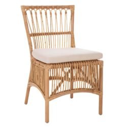 ΚΑΡΕΚΛΑ THALIN HM9834 RATTAN ΣΕ ΦΥΣΙΚΟ-ΜΑΞΙΛΑΡΙ ΣΕ ΛΕΥΚΟ 53x58x91Υεκ.