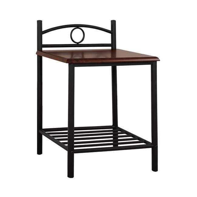 ΚΟΜΟΔΙΝΟ REVEN HM387 ΑΠΟ ΜΕΤΑΛΛΟ ΚΑΙ ΞΥΛΟ RUBBERWOOD 45x35x48-61Y εκ.