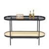ΚΟΝΣΟΛΑ SEITZ HM18032 ΓΥΑΛΙ TOP-ΜΕΤΑΛΛΟ-RATTAN ΣΕ ΦΥΣΙΚΟ 120x43x76