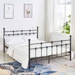 ΚΡΕΒΑΤΙ ΜΕΤΑΛΛΙΚΟ KAMIL 150x200 εκ. ΜΑΥΡΟ ΧΡΩΜΑ HM575.01
