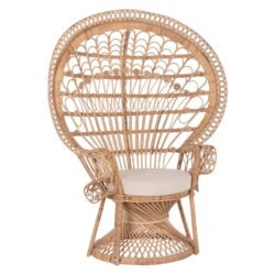 ΠΟΛΥΘΡΟΝΑ ROYAL PEACOCK HM9342 RATTAN ΣΕ ΦΥΣΙΚΟ 114x72x150Yεκ.