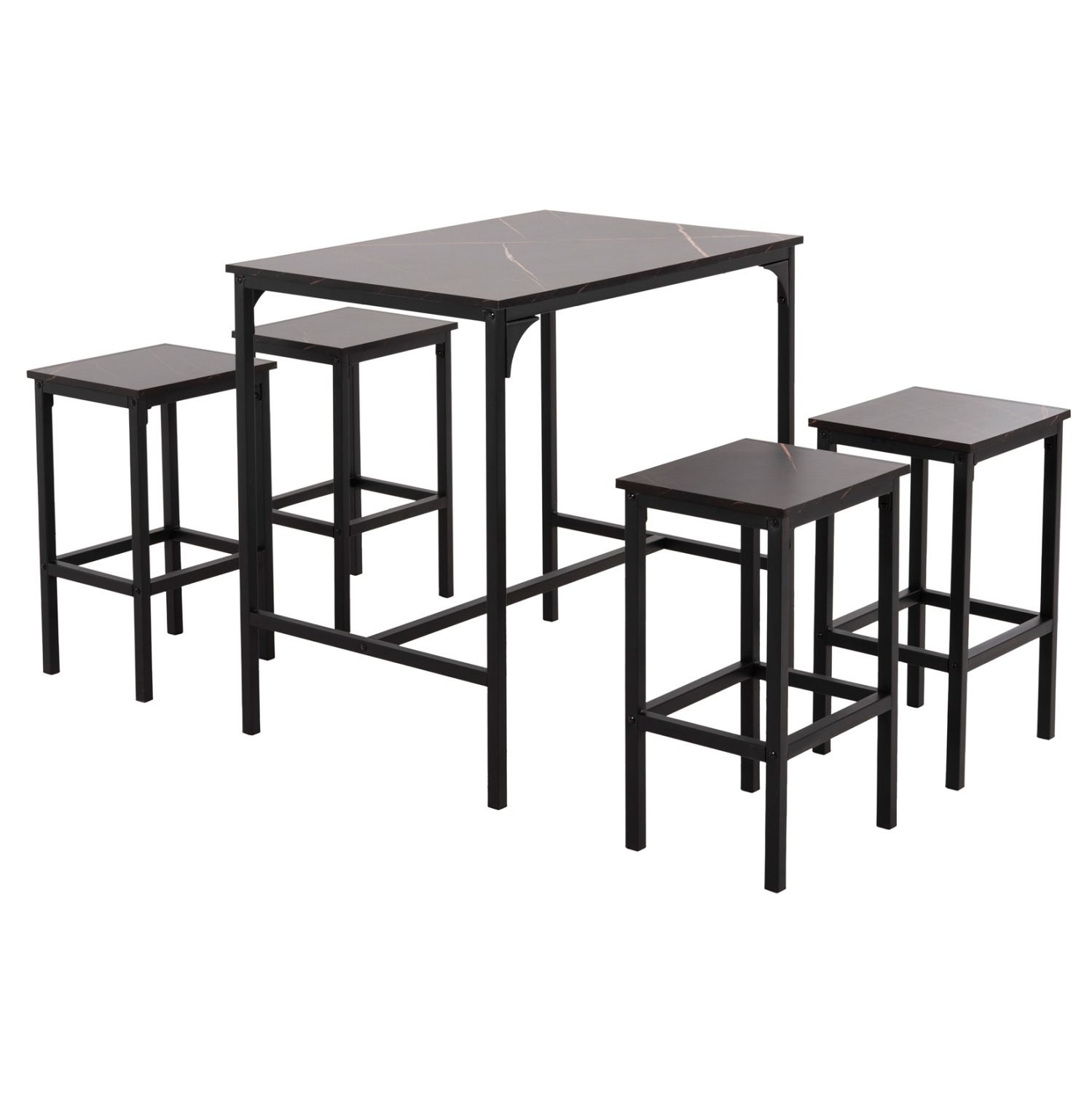 ΣΕΤ ΤΡΑΠΕΖΑΡΙΑ ΜΠΑΡ 5ΤΜΧ BOXY HM9882.13 ΜΑΥΡΟ ΜΕΤΑΛΛΟ-ΜΕΛΑΜΙΝΗ ΜΑΥΡΟ ΜΑΡΜΑΡΟ