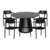 ΣΕΤ ΤΡΑΠΕΖΑΡΙΑΣ 5ΤΜΧ OSLO HM21075.01 ΣΤΡΟΓΓΥΛΟ ΤΡΑΠΕΖΙ Φ120εκ. & 4 ΚΑΡΕΚΛΕΣ-ΜΑΥΡΟ
