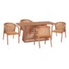 ΣΕΤ ΤΡΑΠΕΖΑΡΙΑΣ 5ΤΜΧ RENLY HM21078.02 ΟΡΘΟΓΩΝΙΟ ΤΡΑΠΕΖΙ & 4 ΚΑΡΕΚΛΕΣ