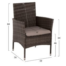 με συνθετικό Rattan με πλέξη wicker σε ΚΑΦΕ χρώμα. <br  width=