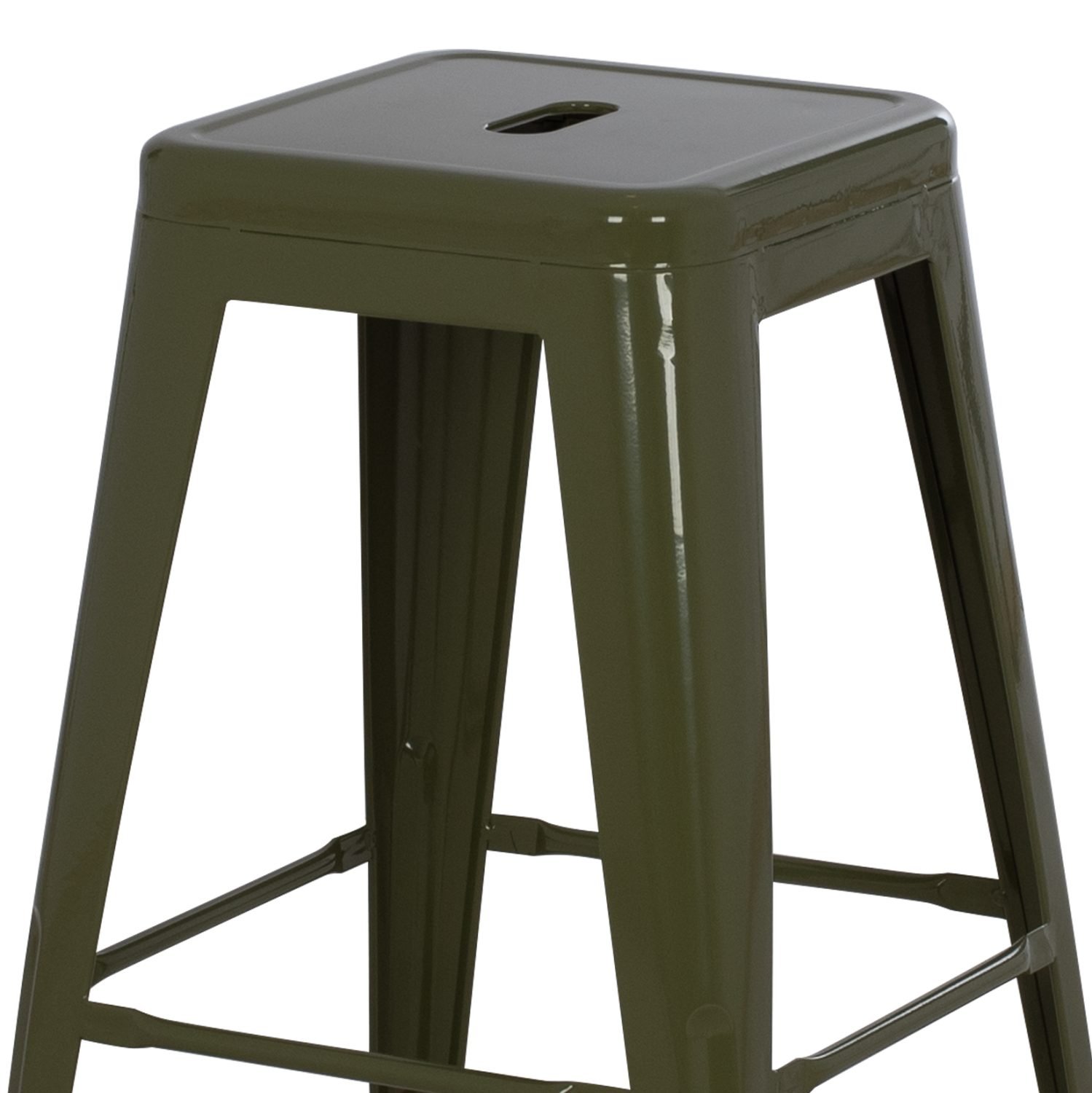 ΣΚΑΜΠΟ ΜΕΣΑΙΟΥ ΥΨΟΥΣ ΜΕΤΑΛΛΙΚΟ HM8573.03 MELITA ΣΕ DARK OLIVE GREEN 43x43x67Yεκ. - Image 4