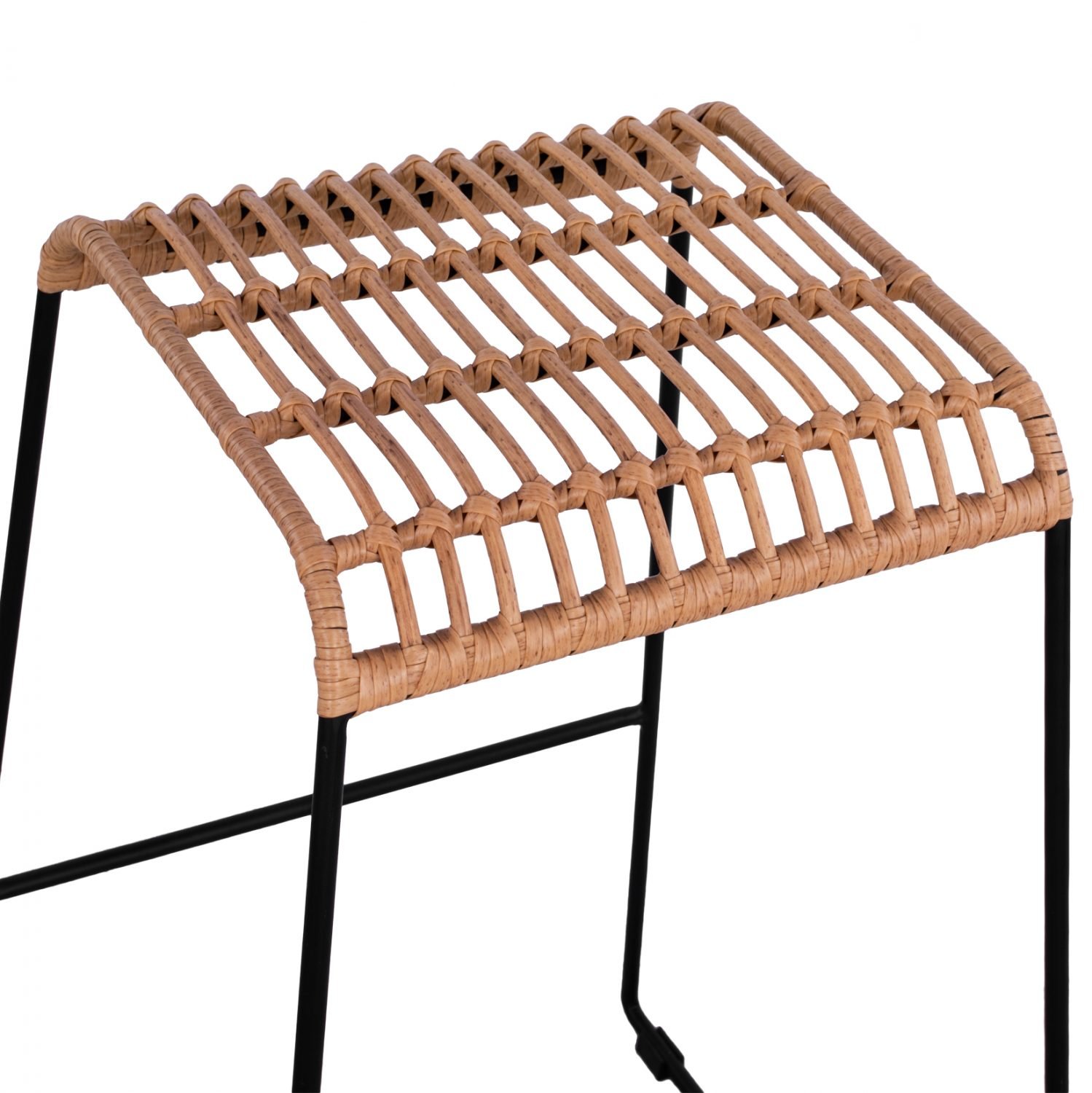 ΣΚΑΜΠΟ ΜΕΤΑΛΛΙΚΟ ALLEGRA HM5641 ΜΕ WICKER ΣΕ ΜΠΕΖ ΑΠΟΧΡΩΣΗ 49x50x76 εκ. - Image 5