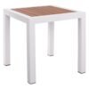 ΤΡΑΠΕΖΙ ΑΛΟΥΜΙΝΙΟΥ SABRA HM5403.01 ΛΕΥΚΟ ΜΕ POLYWOOD 45Χ45Χ45