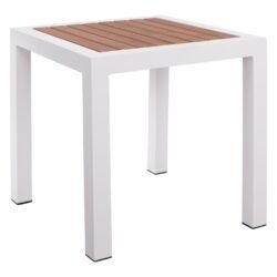 ΤΡΑΠΕΖΙ ΑΛΟΥΜΙΝΙΟΥ SABRA HM5403.01 ΛΕΥΚΟ ΜΕ POLYWOOD 45Χ45Χ45