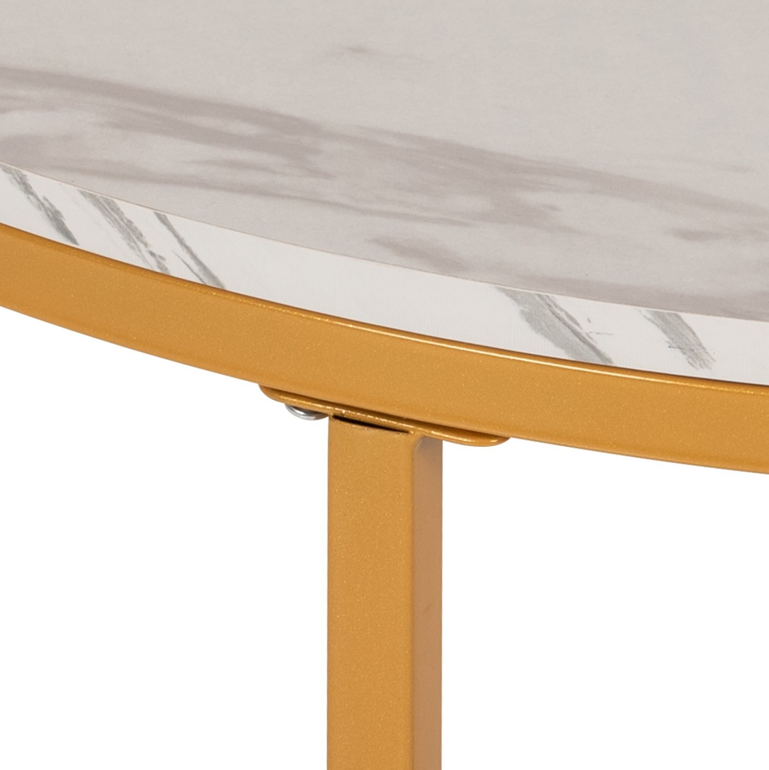 ΤΡΑΠΕΖΙ ΣΑΛΟΝΙΟΥ HM9420.01 WHITE MARBLE ΜΕΛΑΜΙΝΗ-ΧΡΥΣΗ ΜΕΤΑΛΛΙΚΗ ΒΑΣΗ Φ80x48,5Yεκ. - Image 5