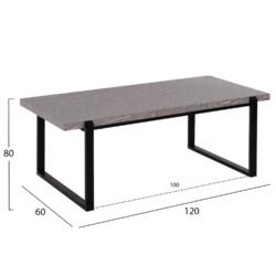 Το τραπεζάκι σαλονιού SHABEN είναι καινούργια προσθήκη στην γκάμα μας και θα σας ενθουσιάσει με το στυλ και την πρακτικότητά του. Πρόκειται για ένα ορθογώνιο τραπεζάκι με επιφάνεια μελαμίνης σε χρώμα ΓΚΡΙ ΜΑΡΜΑΡΟ και όμορφη μεταλλική βάση σε ΜΑΥΡΟ χρώμα.<br  width=