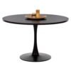 ΤΡΑΠΕΖΙ ΤΡΑΠΕΖΑΡΙΑΣ ROLLO HM9422.02 ΣΤΡΟΓΓΥΛΟ BLACK MARBLE Φ120x74Yεκ.
