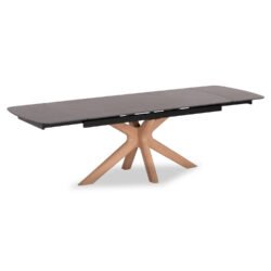 ΤΡΑΠΕΖΙ ΤΡΑΠΕΖΑΡΙΑΣ HORIZON SM18091.02 ΚΕΡΑΜΙΚΟ TOP-ΠΟΔΙΑ ΣΗΜΥΔΑ ΜΕ ΦΡΑΞΙΝΟ 180x90εκ