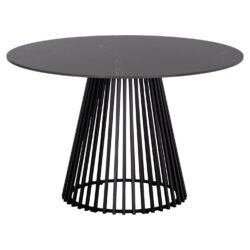 ΤΡΑΠΕΖΙ ΤΡΑΠΕΖΑΡΙΑΣ ΣΤΡΟΓΓΥΛΟ MEMNON SM18099 ΚΕΡΑΜΙΚΟ-ΜΕΤΑΛΛΟ ΣΕ ΜΑΥΡΟ Φ120x76Υεκ