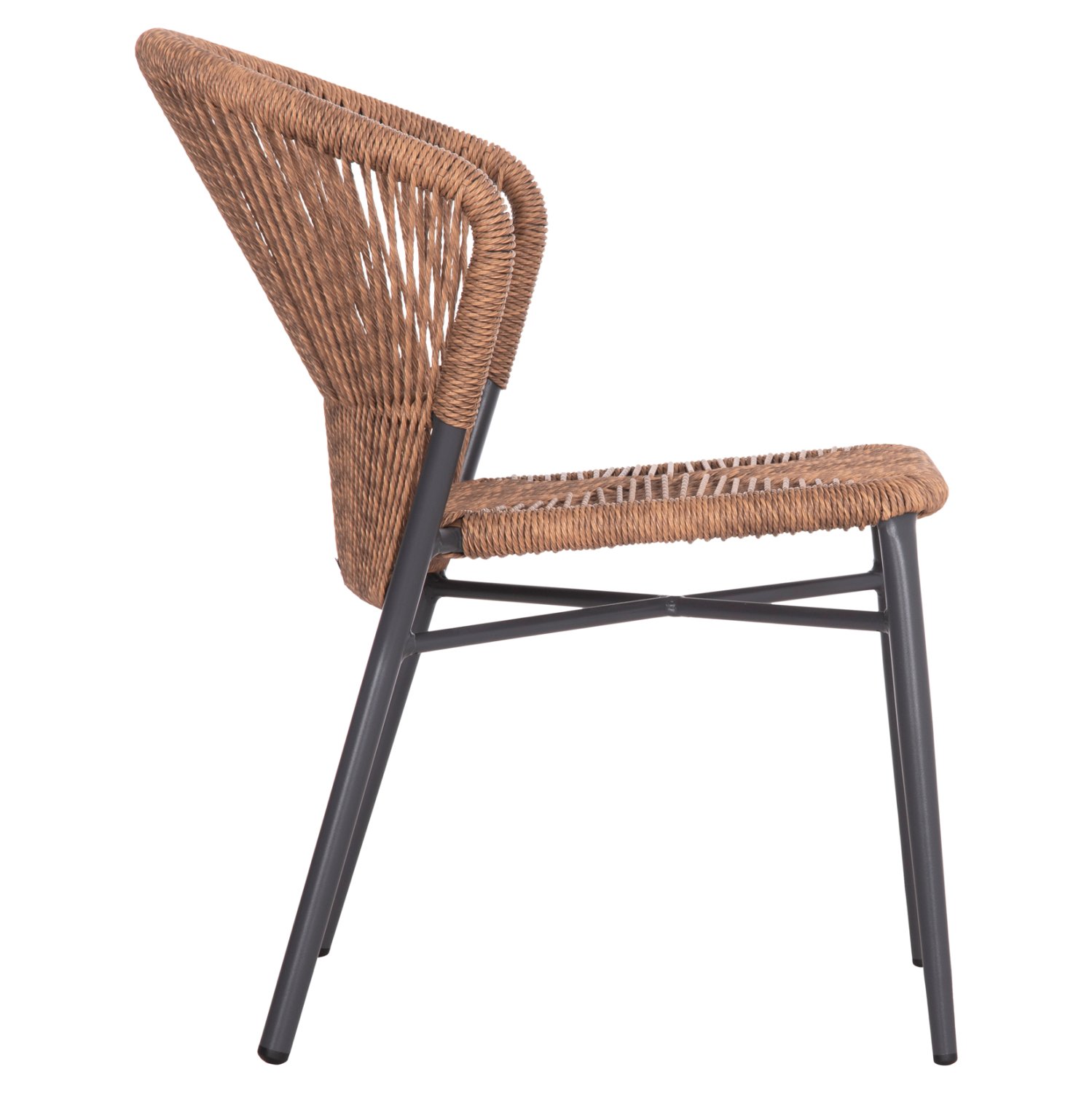 διαθέτει κυρτή πλάτη και κάθισμα με πλέξη wicker από P.E. Rattan σε ΦΥΣΙΚΟ χρώμα