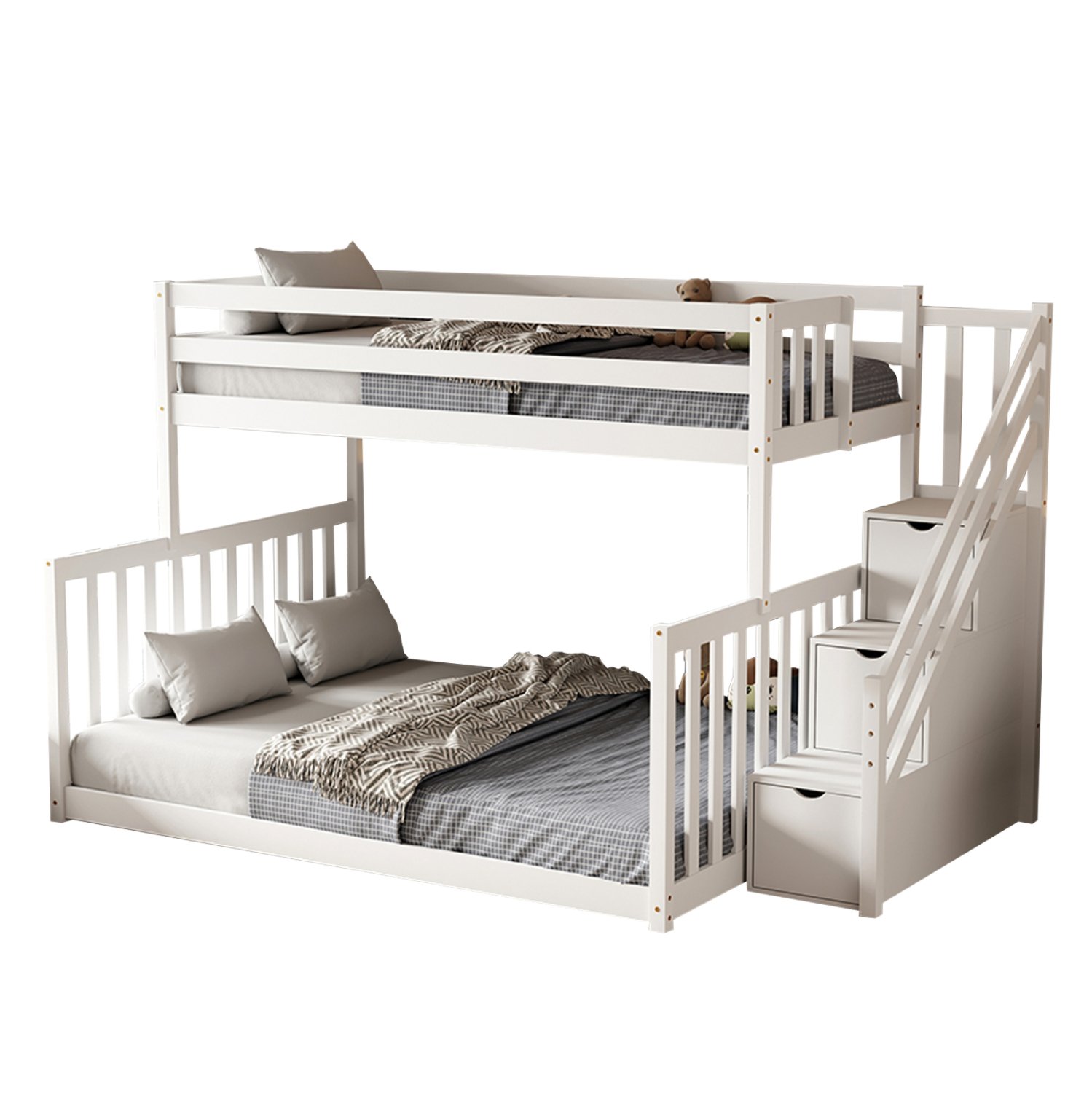 ΠΑΙΔΙΚH ΚΟΥΚΕΤΑ τ.MONTESSORI BEAMER HM711.03 ΞΥΛΟ ΠΕΥΚΟΥ ΣΕ ΛΕΥΚΟ-ΣΤΡΩΜΑΤΑ 90-140x190εκ