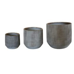 ΣΕΤ 3ΤΜΧ ΓΛΑΣΤΡΕΣ ΣΤΡΟΓΓΥΛΕΣ ΣΕΙΡΑ GARDENER HM4724 FIBERCLAY ΣΕ LIGHT ΚΑΦΕ Φ55x55Υεκ
