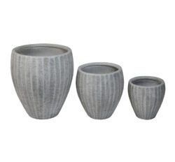 ΣΕΤ 3ΤΜΧ ΓΛΑΣΤΡΕΣ ΣΤΡΟΓΓΥΛΕΣ ΣΕΙΡΑ GARDENER HM4728 FIBERCLAY-ΧΡΩΜΑ CEMENT Φ48x56Υεκ