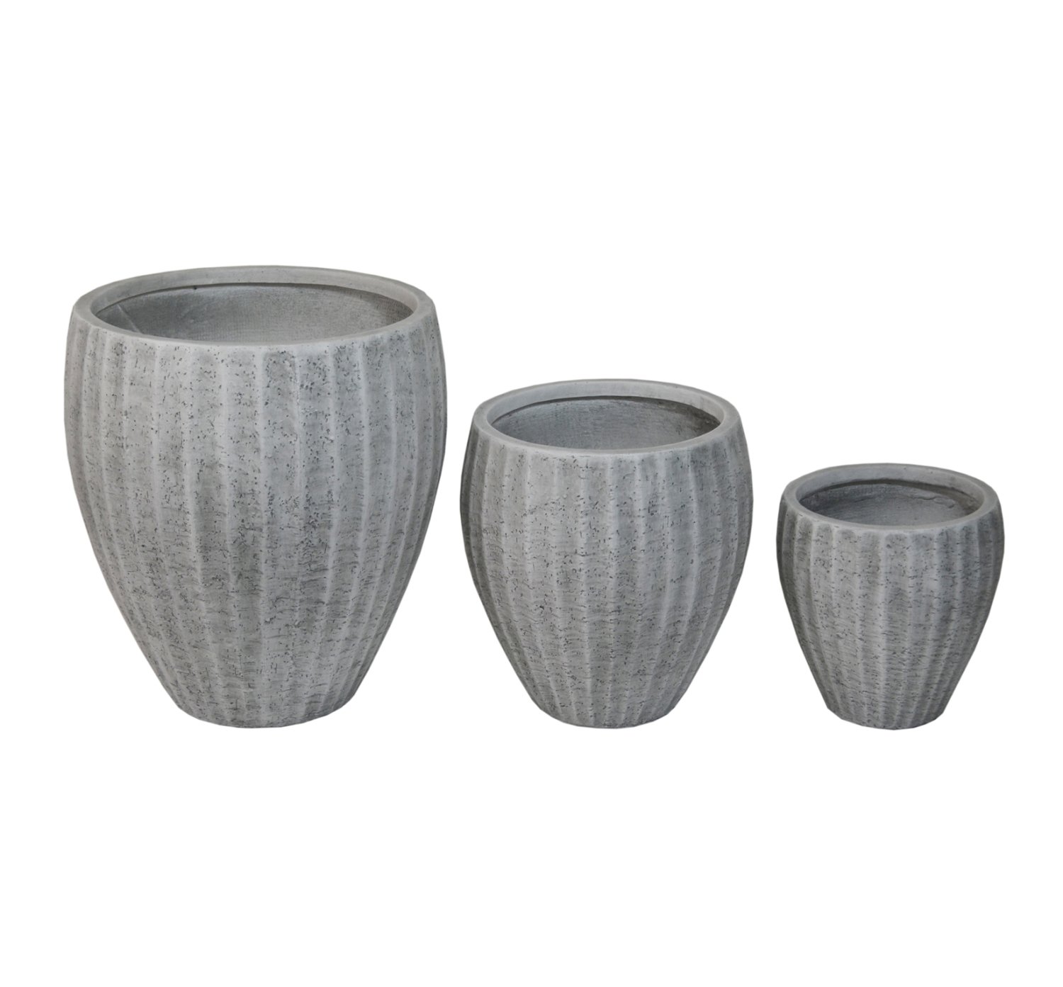 ΣΕΤ 3ΤΜΧ ΓΛΑΣΤΡΕΣ ΣΤΡΟΓΓΥΛΕΣ ΣΕΙΡΑ GARDENER HM4728 FIBERCLAY-ΧΡΩΜΑ CEMENT Φ48x56Υεκ