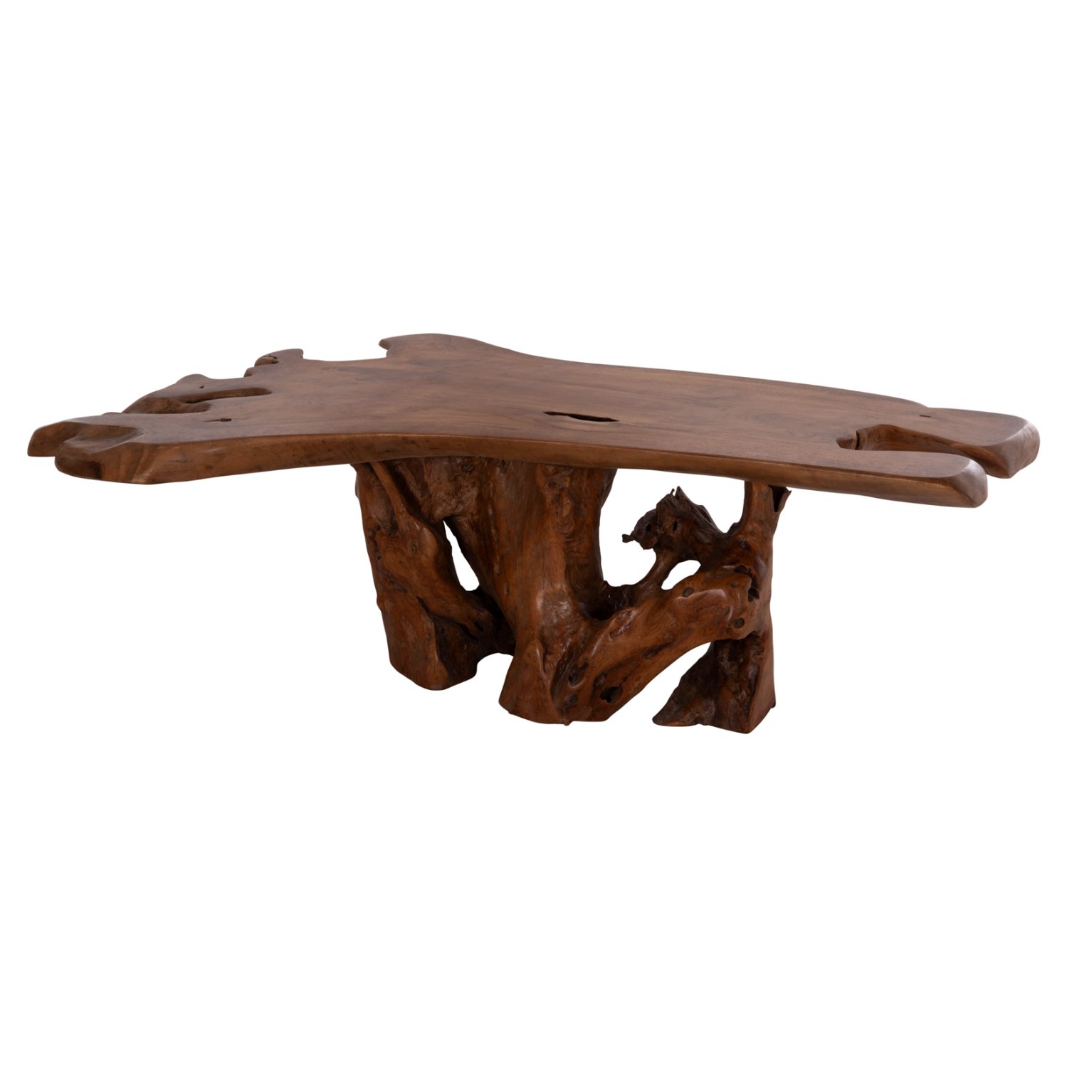 ΤΡΑΠΕΖΙ ΣΑΛΟΝΙΟΥ ANGELICA HM18303 ΞΥΛΟ TEAK--ΣΚΟΥΡΟ ΚΑΦΕ 156x94x49Υεκ.