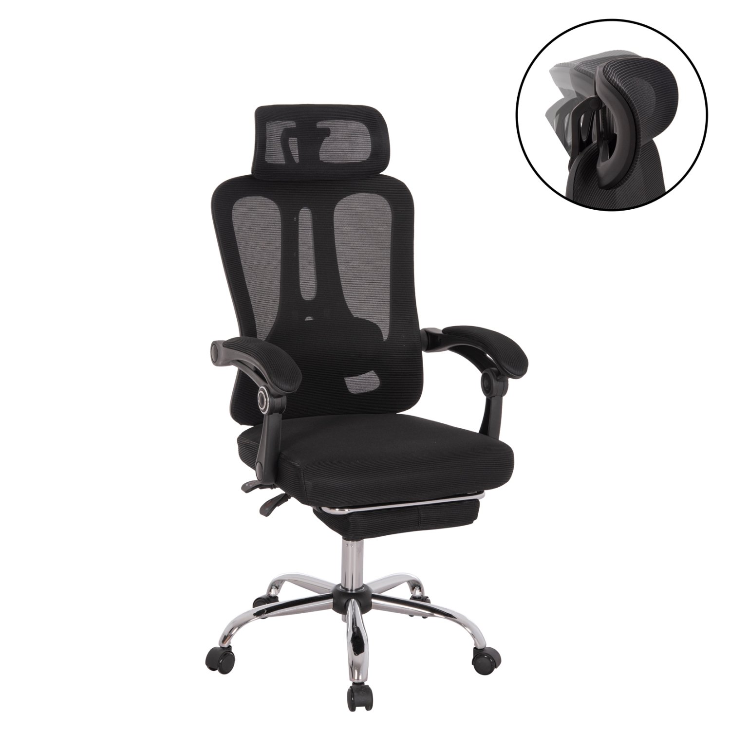 ΚΑΡΕΚΛΑ ΓΡΑΦΕΙΟΥ BARNET HM18258.01 ΜΑΥΡΟ MESH-ΜΑΥΡΟΣ ΣΚΕΛΕΤΟΣ NYLON 61x62x123Υ