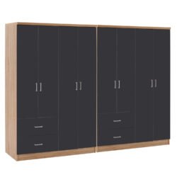 ΝΤΟΥΛΑΠΑ 8ΦΥΛΛΗ BRIANA HM21237.01 ΜΕΛΑΜΙΝΗ SONAMA & ΣΚΟΥΡΟ ΓΚΡΙ 241x42