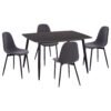 ΣΕΤ ΤΡΑΠΕΖΑΡΙΑΣ 5ΤΜΧ RAVEN HM21068.02 ΚΕΡΑΜΙΚΟ TOP ΜΑΥΡΟ ΜΑΡΜΑΡΟ--ΓΚΡΙ ΥΦΑΣΜΑ