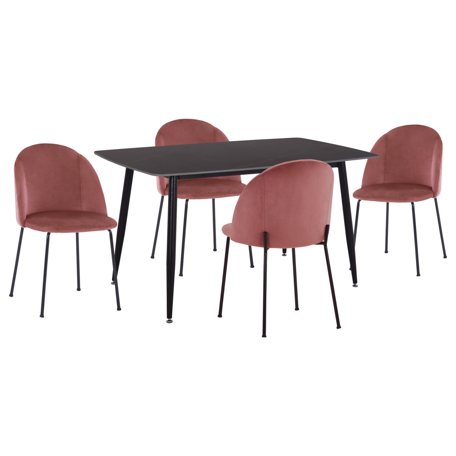 ΣΕΤ ΤΡΑΠΕΖΑΡΙΑΣ 5ΤΜΧ RAVEN HM21072.02 ΚΕΡΑΜΙΚΟ TOP ΜΑΥΡΟ ΜΑΡΜΑΡΟ & 4 ΚΑΡΕΚΛΕΣ