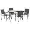 ΣΕΤ ΤΡΑΠΕΖΑΡΙΑΣ 5ΤΜΧ REDAN HM21223.01 ΤΡΑΠΕΖΙ & 4 ΠΟΛΥΘΡΟΝΕΣ ΣΕ ΜΑΥΡΟ