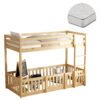 ΚΟΥΚΕΤΑ ΠΑΙΔΙΚΗ ΜΕ ΠΑΡΚΑΚΙ PLAYKID HM21312 ΞΥΛΟ ΠΕΥΚΟΥ ΦΥΣΙΚΟ--ME ΣΤΡΩΜΑ 90x190εκ