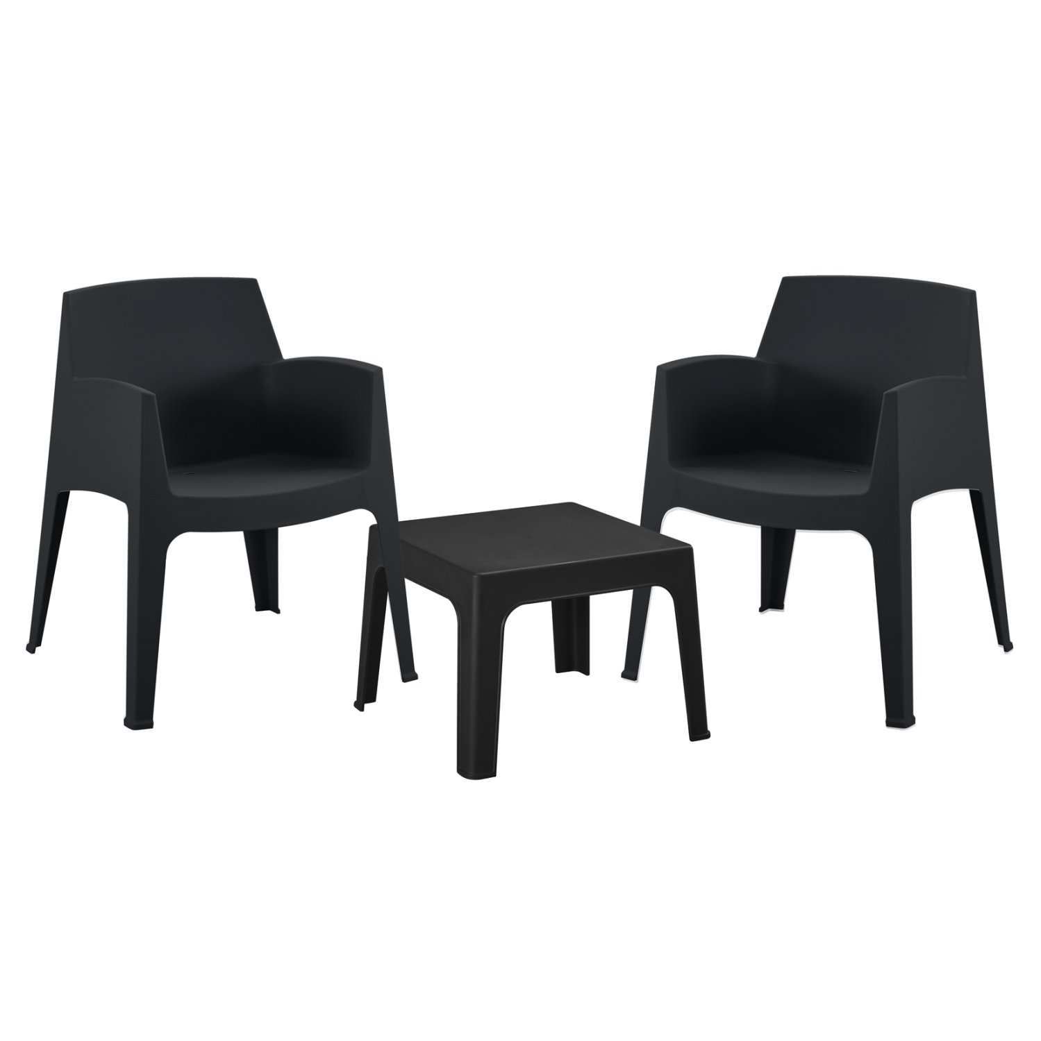 ΣΕΤ 3ΤΜΧ ΠΟΛΥΠΡΟΠΥΛΕΝΙΟΥ SLEEK HM21267.02 ΤΡΑΠΕΖΑΚΙ & 2 ΠΟΛΥΘΡΟΝΕΣ-ΜΑΥΡΟ