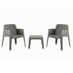 ΣΕΤ 3ΤΜΧ ΠΟΛΥΠΡΟΠΥΛΕΝΙΟΥ SLEEK HM21267.05 ΤΡΑΠΕΖΑΚΙ & 2 ΠΟΛΥΘΡΟΝΕΣ-DARK OLIVE GREEN