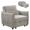 ΠΟΛΥΘΡΟΝΑ-ΚΡΕΒΑΤΙ ORYN HM3307.03 ΜΠΕΖ ΥΦΑΣΜΑ 89x85x84Υεκ.