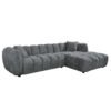 ΚΑΝΑΠΕΣ ΓΩΝΙΑ (ΔΕΞΙΑ) LYKKE HM3326.01R ΓΚΡΙ ΥΦΑΣΜΑ 280x89-165(η γωνία)x70Υεκ