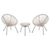 ΣΕΤ ΕΞΩΤΕΡΙΚΟΥ ΧΩΡΟΥ 3ΤΜΧ ACAPULCO HM11861.03 P.E.RATTAN ΕΚΡΟΥ-ΜΕΤΑΛΛΟ ΣΕ ΜΑΥΡΟ