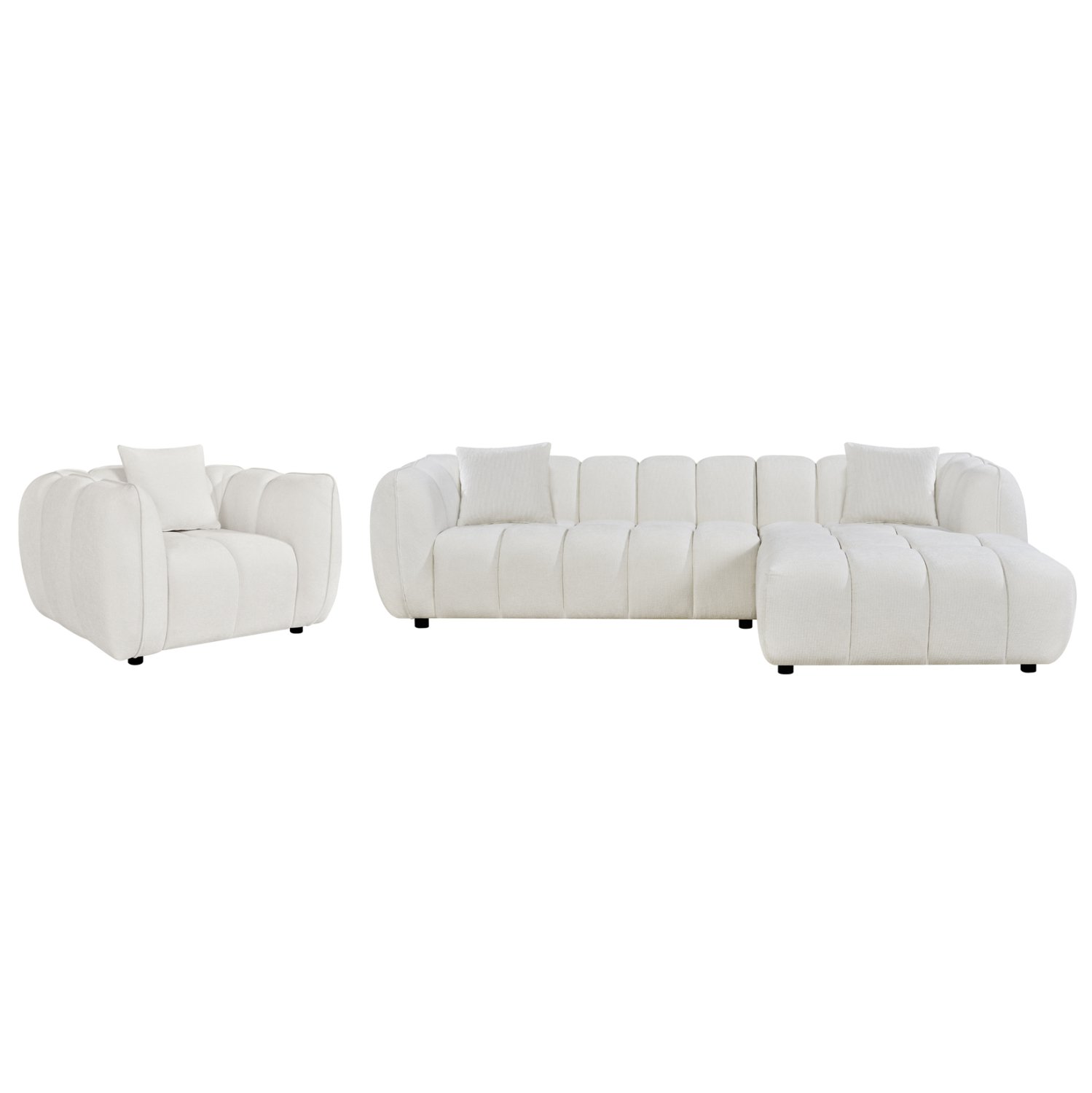 ΣΕΤ ΚΑΝΑΠΕΣ ΓΩΝΙΑ (ΔΕΞΙΑ)-ΠΟΛΥΘΡΟΝΑ LOUNGE LYKKE HM10820.02R ΕΚΡΟΥ ΥΦΑΣΜΑ
