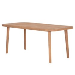 κατασκευασμένη εξ ολοκλήρου από μασίφ ξύλο ακακίας σε ανοιχτή φυσική απόχρωση. Η επιφάνεια με τάβλες ξύλου και ο κλασικός σχεδιασμός με τέσσερα πόδια στις στρογγυλεμένες γωνίες προσφέρουν σταθερότητα