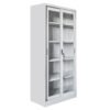 ΒΙΒΛΙΟΘΗΚΗ ΜΕ ΣΥΡΟΜΕΝΕΣ ΠΟΡΤΕΣ SIDER HM6632.02 ΜΕΤΑΛΛΙΚΗ ΛΕΥΚΗ 90x40x185Υεκ