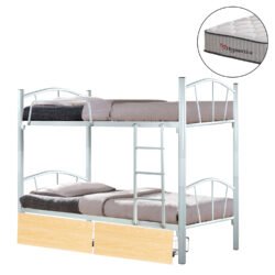 ΚΟΥΚΕΤΑ ΜΕ 2 ΣΥΡΤΑΡΙΑ SONAMA & ΣΤΡΩΜΑΤΑ 90X190εκ FLOOR HM10749.02 ΜΕΤΑΛΛΟ ΛΕΥΚΟ