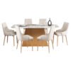 ΣΕΤ ΤΡΑΠΕΖΑΡΙΑΣ 7ΤΜΧ NORDU HM21359 ΚΕΡΑΜΙΚΟ TOP/MDF ΒΑΣΗ--PU ΚΡΕΜ/ΜΕΤΑΛ.ΠΟΔΙΑ