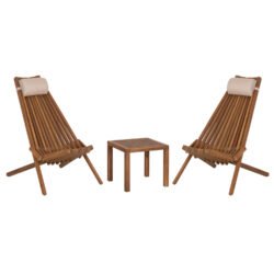 LOUNGE ΣΕΤ ΕΞ.ΧΩΡΟΥ 3ΤΜΧ SHIGAN HM10993 ΞΥΛΟ ΑΚΑΚΙΑΣ--ΜΑΞΙΛΑΡI ΚΕΦΑΛΗΣ ΣΕ ΜΠΕΖ