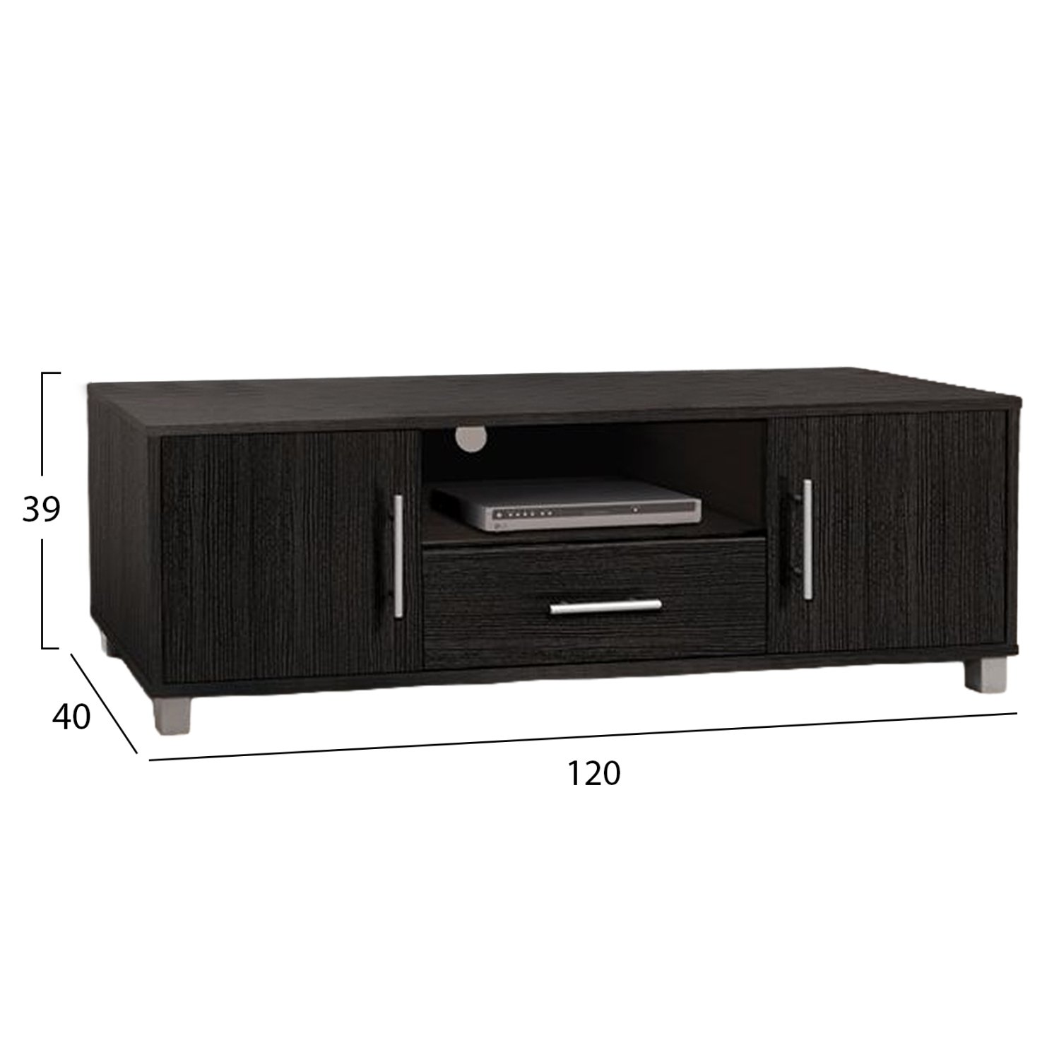 ΕΠΙΠΛΟ ΤΗΛΕΟΡΑΣΗΣ MACIE ΜΕΛΑΜΙΝΗΣ HM2203.01 ZEBRANO 120x40x39Y εκ. - Image 3