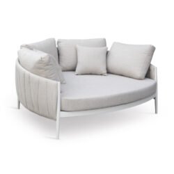 DAYBED 2ΘΕΣΙΟ MAVERICK HM6216.02 ΑΛΟΥΜΙΝΙΟ ΚΡΕΜ-ΜΠΕΖ OLEFIN & STRAPS 164x144x70Υ